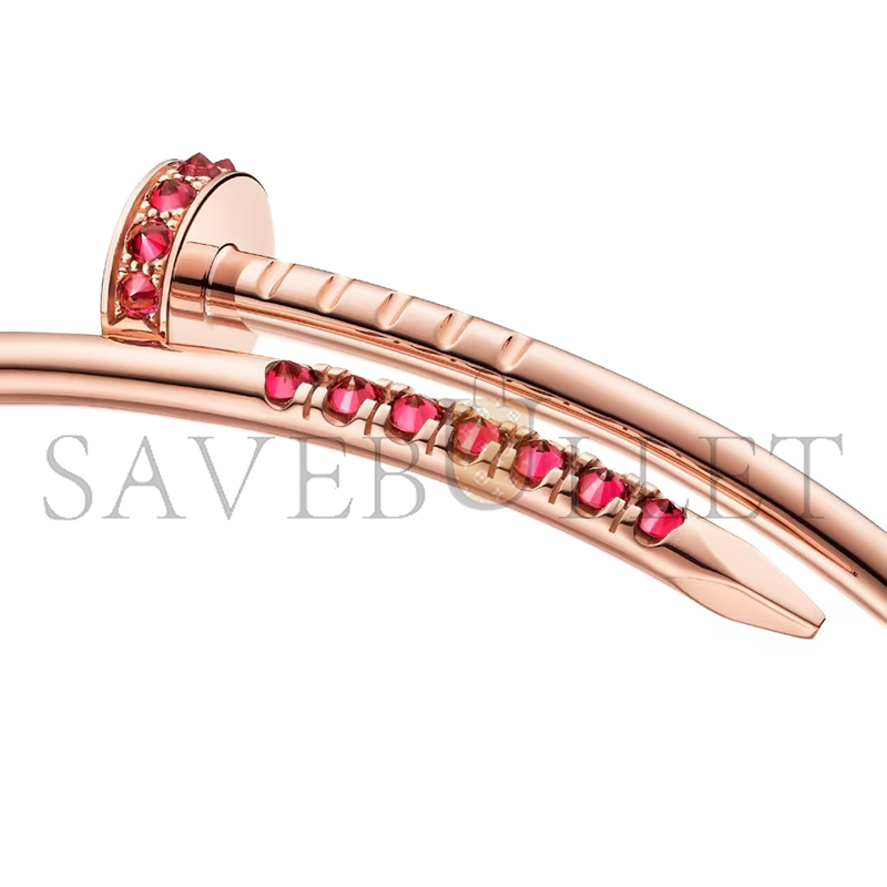 Ca*t1er juste un clou bracelet, small model, reverse-set rubies b6092517